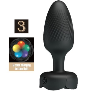 PRETTY LOVE - OSBORN PLUG ANAL AVEC LUMIÃRE LED NOIR 9,8 CM